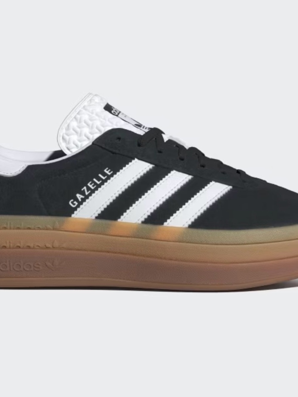 adidas Gazelle Women's Black and White Sneakers with Brown Gradient Sole - Picture 5 of 10